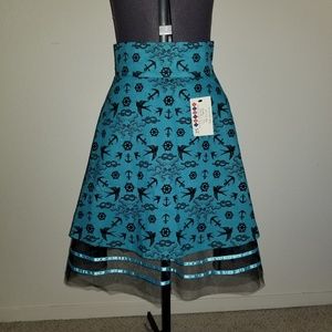 Too Fast Octopus and Anchor Skirt S